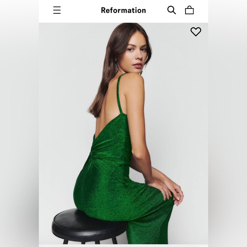 Reformation Emerald Green Midi Dress